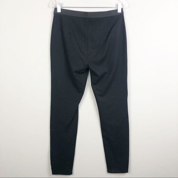 EILEEN FISHER | Genuine Leather Panel Ponte Knit Black Pants Women’s Size Small - Picture 8 of 11